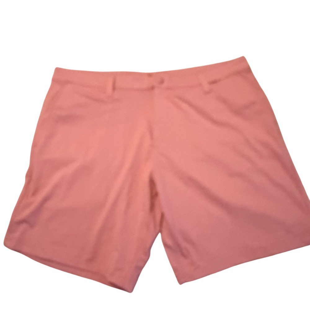 Hudson & Barrow Mens Performance Golf Shorts Salmon Pink Size 36 Flat Front